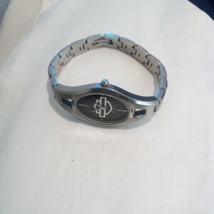 Designer Silver Watch with Black Dial AND Gold Watch